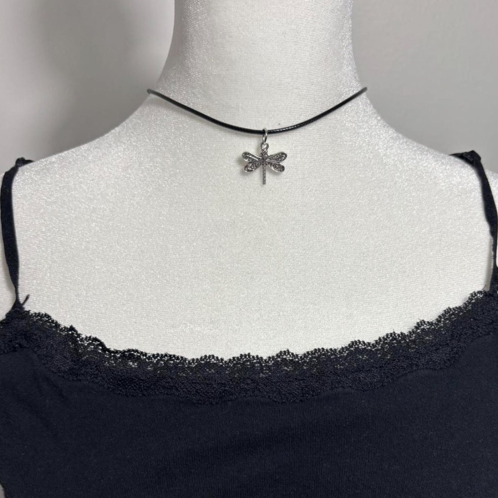 Elegant Silver Dragonfly Pendant Necklace
